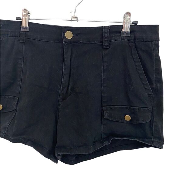 ModCloth 12 Shorts Black Solid Cargo Pockets Casual Basic - Picture 3 of 8